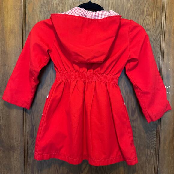 Vintage Sears Hooded‎ Red Gingham Dress Jacket Coat 6 44.5” to 47” Girls Kids - Picture 11 of 12